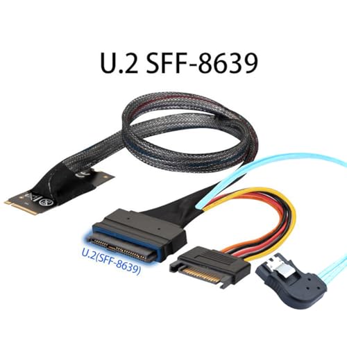 Cable M.2 M-Key SFF-8643 a U.2 SFF-8639 con SATA 15Pin, 7Pin 0.5m miniatura 3