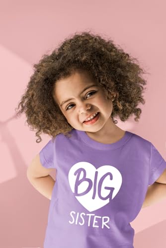 Image of Big Sister Shirt Heart Big Sister Announcement Shirt Toddler Girl Promoted Outfit Baby Girls tee