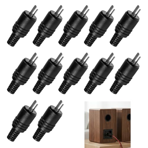12 Pièces Fiche DIN 2 broches à Vis, Connecteur Haut-Parleur DIN, Connecteurs Audio HiFi Sans Soudure pour Amplificateur, Enceintes Vintage, Système Stéréo et Projets DIY Câblage et Réparation Audio