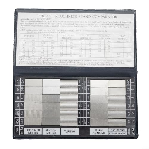 30Pcs Surfaces Roughness Comparators,Roughness Test Block Ra0.05-12.5mm Microfinish Comparator, Surfaces Finish Comparator Set For Lathe Machinery Manufactur Teach