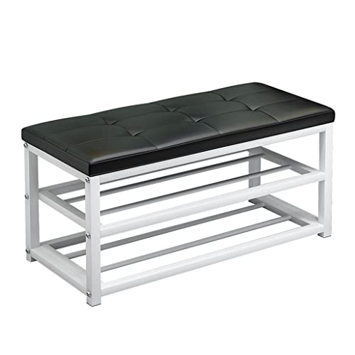 Armoire à chaussures avec banc rembourré et étagère à 2 niveaux pour entrée max 300 LB