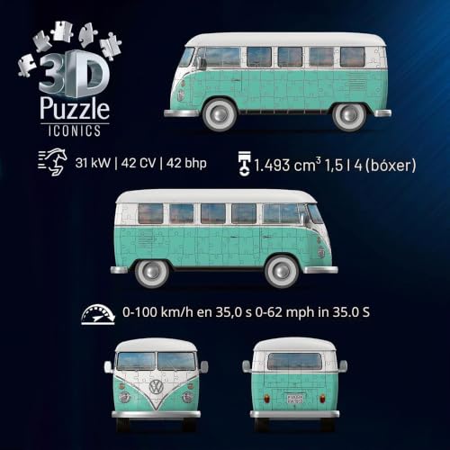 Puzzles 3D para adultos y niños de la mítica Furgoneta Volkswagen retro 5