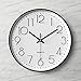 Tosnail 12 Inch Large Non Ticking Wall Clock, Round Silent Battery Operated Wall Clock for Living Room, Bathroom, Bedroom, Kitchen, Office Wall Decor - Modern Black Frame