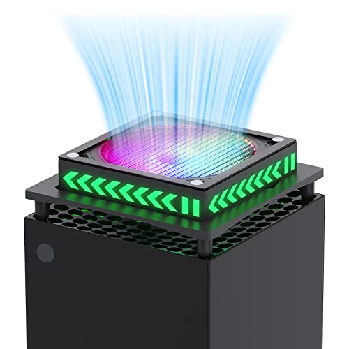 Upgraded RGB Cooling Fan for Xbox Series X with Dust Filter, CODOGOY Top Fan Cooling System with LED Lights, Independent Touch Switch and Low Noise Cooling Fan for Xbox Series X Upgraded RGB Cooling Fan for Xbox Series X with Dust Filter, CODOGOY Top Fan Cooling System with LED Lights, Independent Touch Switch and Low Noise Cooling Fan for Xbox Series X
