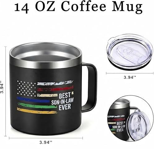 Taza para yerno favorito 14oz acero inoxidable negra miniatura 3