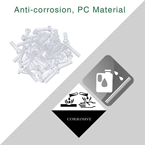Pzsmocn 100 Pieces/50 Sets M5*20 mm PC Transparent Plastic Cross-recessed Round Head Screws and Hexagonal Nuts Kit - Image 4