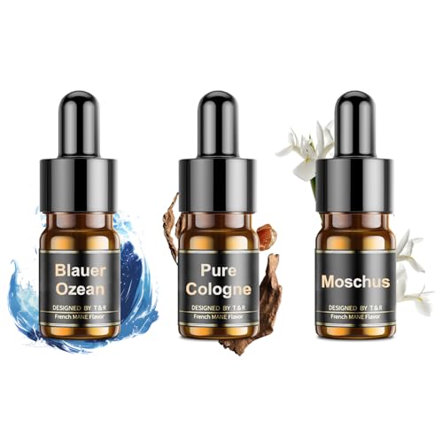 Ceeniu Profumatore Auto Oli Essenziali- Ricarica di Oli Essenziali per Diffusore Auto F21 - Realizzati con Puri Estratti Naturali di Piante - Utilizzabili per 3 Mesi - 4 ml (Confezione da 3)