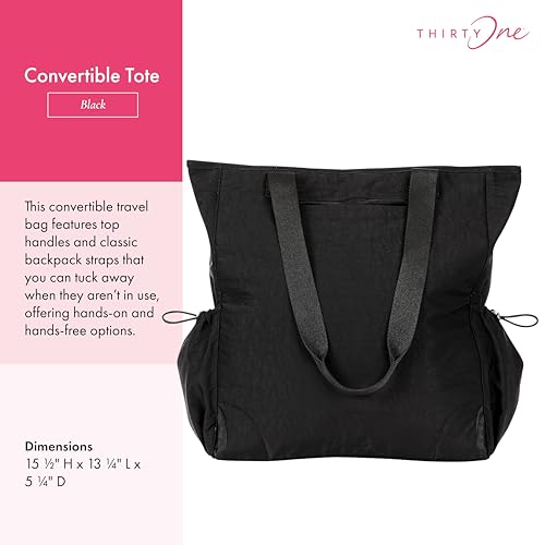 Image of THIRTY-ONE Gifts Convertible Tote, Adjustable and Convertible Backpack Tote for Travel or Work