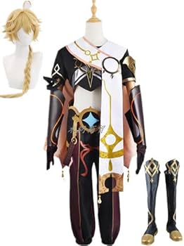 Amazon.co.jp: 原神 旅人 男主人公 空 コスプレ衣装 + ウィッグ+ 靴