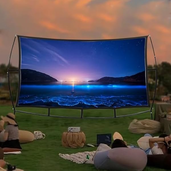 Projectiescherm, 100 inch, outdoor en indoor, 4K-projectiescherm met stand 16:9