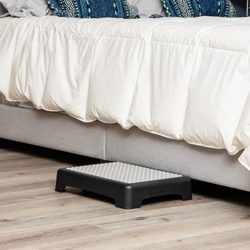 Taburete de plástico Mind Reader negro para personas mayores en interior y exterior 3
