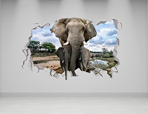 Vinilo Decorativo Elefante Safari 60cm x 36cm 3D miniatura 2