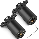 Ekrnlyi 7 Way Trailer Plug (2 Pack), 12V 7 Pin Trailer Wiring Replacement Plug, 7 Point Round RV-Style Trailer Light Connector Towing Wiring Harness Connector for RV, Boat, and Trailers
