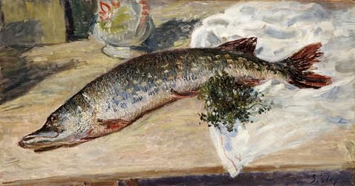 Impression d'art tableau le brochet d'Alfred Sisley haute définition sur toile premium 60x90cm