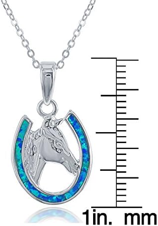 Blue Opal Horseshoe \u0026 Horse Pendant 