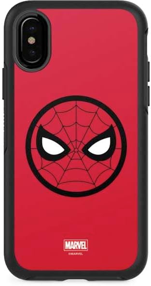 Skinit Decal Phone Skin Compatible with OtterBox Symmetry iPhone X/XS - Officially Licensed Marvel Spiderman Web Throw Design