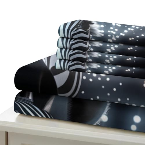 Housse de couette zèbre lit simple microfibre douce