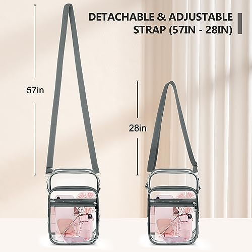 Image of Blvornl Clear Crossbody Bag with Adjustable Shoulder Strap, Stadium Approved PVC Purse Bag, Messenger Bag