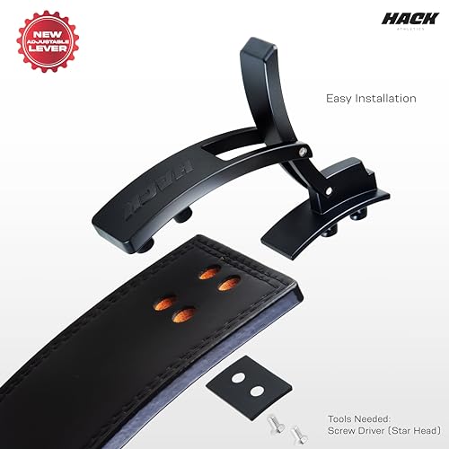 Hack Athletics Premium 10MM Adjustable Weightlifting Lever Belt -Power Lifting Belt for Men & Women for Lower Back Support, Multipurpose Gym Workouts Deadlifts Squats Powerlifting (Black & Red, S)