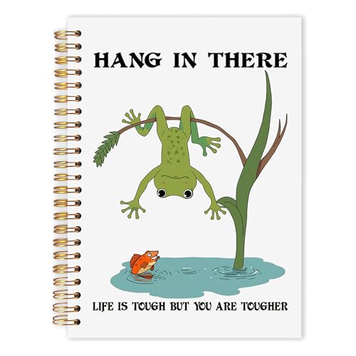 IAFQWDS Funny Motivational Frog Notebook Journal, Inspirational Journal for Women Men, Frog Lover Gifts Hardcover Spiral Notebook 5.5x8.3 Inch