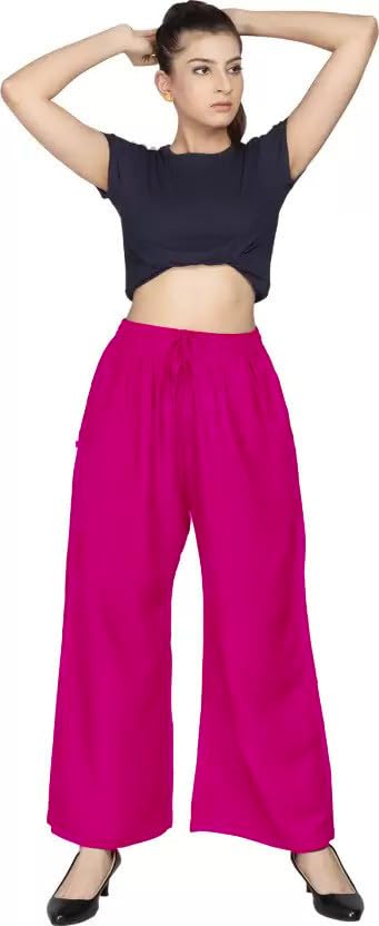 Image of BENKILS Women's Cotton Reyon Regular Fit Palazzo Pants - Available Size - M to 6XL