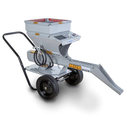 MudMixer Evolution Bundle, Concrete Mixer with Hopper Extension (300lbs Capacity) and Chute Extension...