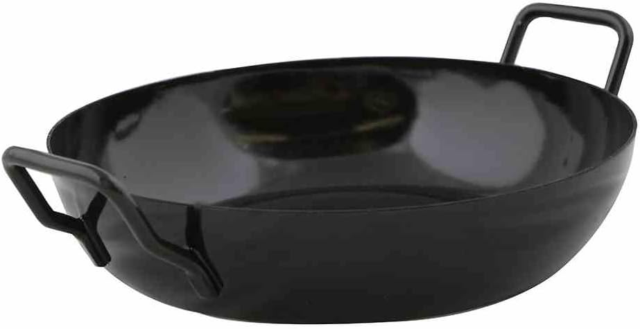 Karl Kruger Enamelled Pan Set with Wooden Plate, 20 cm, 30 x 20 x 30 cm, Black