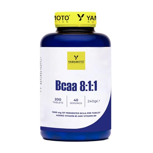 YAMAMOTO Nutrition, BCAA 8:1:1 200 Tabletten, Nahrungsergänzungsmittel aus Verzweigtkettigen Aminosäuren mit Vitamin B1 und B6, Supplement für Sportler YAMAMOTO Nutrition, BCAA 8:1:1 200 Tabletten, Nahrungsergänzungsmittel aus Verzweigtkettigen Aminosäuren mit Vitamin B1 und B6, Supplement für Sportler