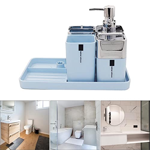 5xBathroom Accessories Set Gift Set Toothbrush Holder,Toothbrush Cup Blue