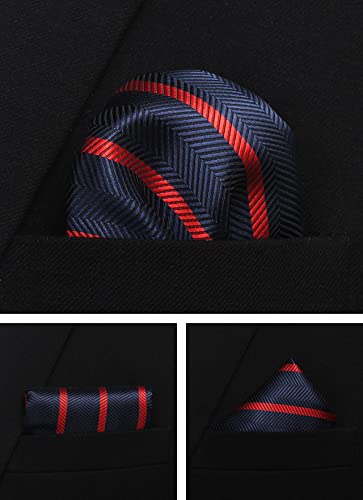 Image of Striped Plaid Polka Dot Mens Tie Formal Necktie Pocket Squares Ties Clips Cufflinks Classic for Men Set