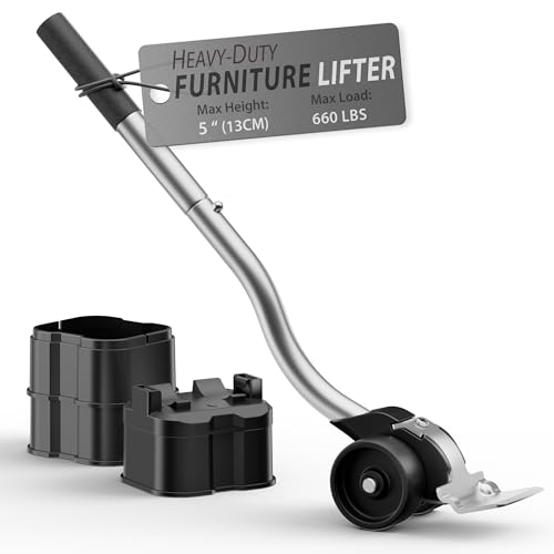 Lengthening Furniture Lifter Tool with Height-Adjustable Base Ideal for Heavy Furniture Movers Sliders and Wheels Lifts Furniture Easily Without Effort up to 660 lbs (Innovative Lifter - M Sliver)