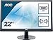 Produktbild AOC E2260SDA 55,9 cm (22 Zoll) Monitor (VGA, DVI, 1680 x 1050, 60 Hz) schwarz