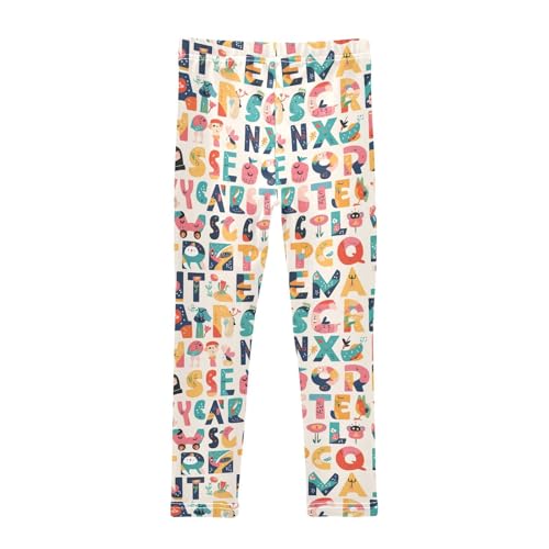 KLL Scandinavian Style Alphabet Toddler Girls' Cotton Leggings Casual High Waisted Yoga Pants Sports2