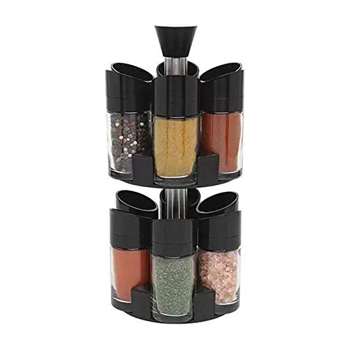 Porta Temperos Condimentos 12 Peças com Suporte Giratório.