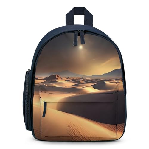 Sahara Desert Backpack for Men Women, Durable Small Bookbag Lightweight Daypack for Travel, Hiking, Blue-style