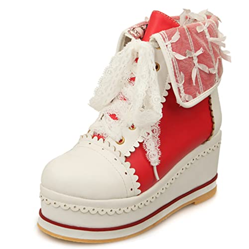 Boots dentelles plateforme Lizoleor pour affiner la silhouette
