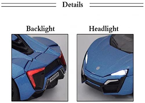 Image of 1 /32 lykan hypersport Model Car with Box, Zinc Alloy Pull Back Toy car with Sound and Light for Kids Boy Girl Gift?Colors as Per Stock? (lykan hypersport)