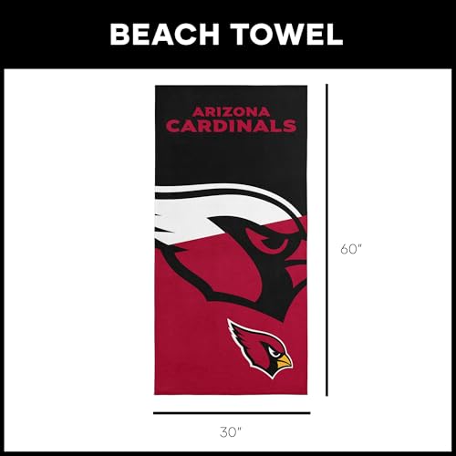 Image of Northwest NFL Arizona Cardinals Microfiber Beach Towel, 30 x 60 Inches - Quick Dry, Sand Resistant, Lightweight, Highly Absorbent, Incisor Design
