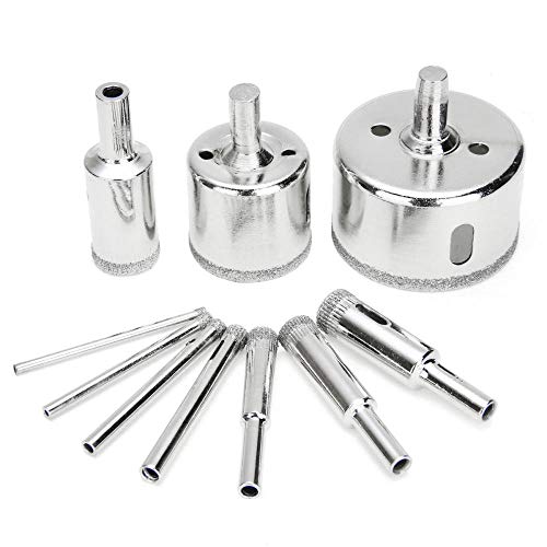 Estuche de 10 brocas diamantadas para vidrio y cerámica miniatura 1