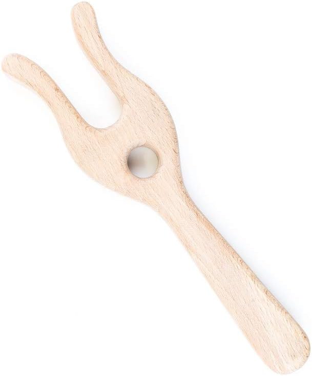 Wood Cord Making Hand Cut Lucet Fork, Knitting Fork - an Ancient Cording Tool Perfect for Knitters, Crocheters and All Fiber Artists (Knitting Fork 1PCS)