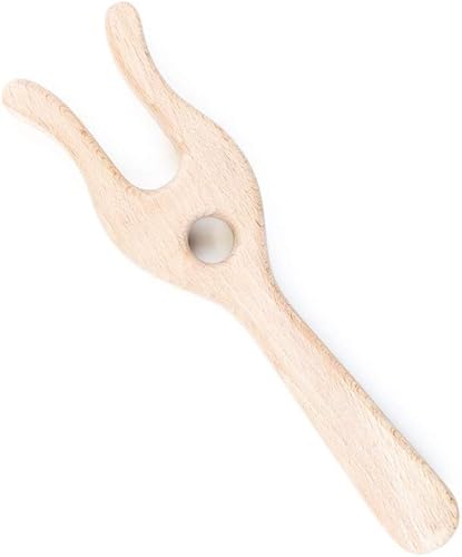 COPYLOVE Tenedor para tejer madera, herramienta de tejer Lucent tenedor de corte a mano perfecta para tejedores, cocheters y todos los artistas de
