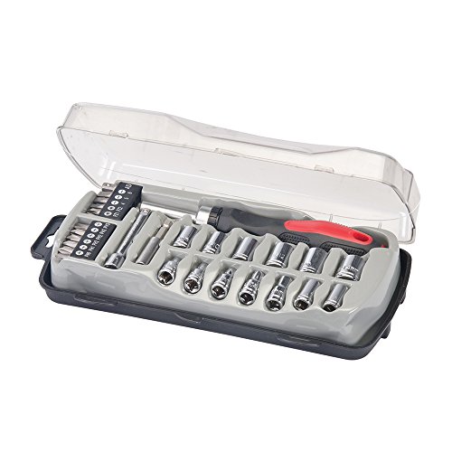 Silverline 598562 Coffret vissage (douilles et embouts tournevis) 28 pièces