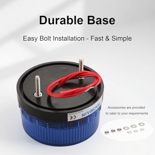 Baomain Industrial Signal Round Blue Warning Light Strobe Warning lamp LED-3071 AC 110V 3W, for Factories & Construction