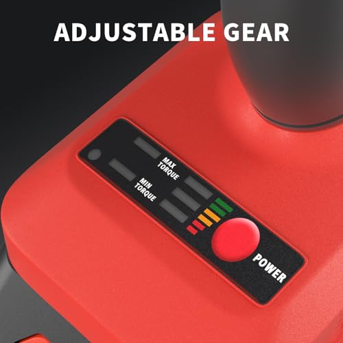 21V Brushless Cordless Impact Wrench Car Repair Wheel Nut Gun 420 N.M High Torque Electric Impact Gun Power Wrench Electric Cordless Driver with 4 Sockets, 12 Driver Bits, Battery for Car Home, Red - Image 6