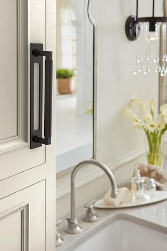 Image of Amerock Medora 6-5 /16 inch Oil-Rubbed Bronze Backplate | Decorative zinc cabinet hardware backplate designed to complement knobs and pulls while protecting cabinet surfaces
