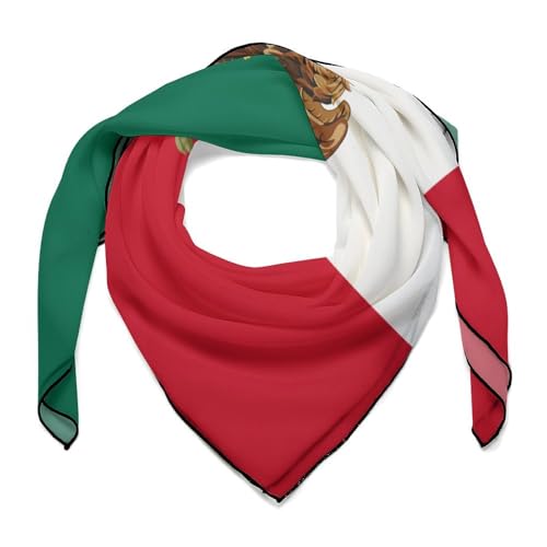 Mexico Flag Color Mexico Flag Color Bandana Womens Silk Scarfs With Double-sided Kerchiefs Different Patterns Headscarf Casual Square Scarf
