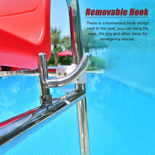 Silla de Socorrista Alta para Piscina Acero Inoxidable miniatura 5