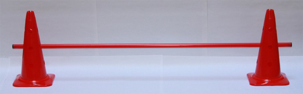 Kit de haie 12 pièces Lot de 4: 8 Cônes 40 cm, 4 Jalons 160 cm - Bleu, Rouge, Vert, Jaune
