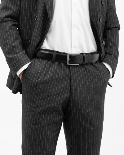 Mens Black Belt, Leather Dress Belts for Men Business Casual Pants Golf2