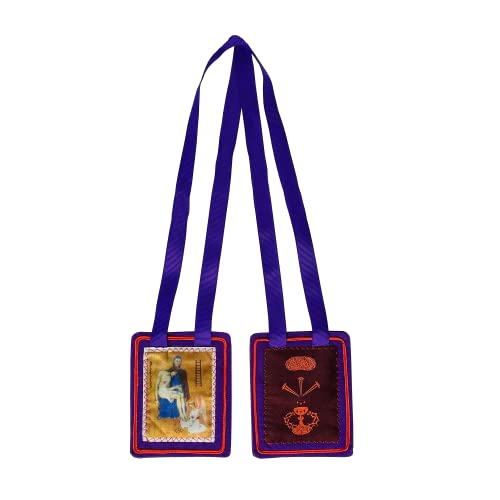 Scapulars Catholic,Purple Scapular of Benediction and Protection, Scapular of Marie Julie Jahenny, Escapularios Catolicos, Handmade Scapulars Catholic Necklace Gift for Church Religious Decor3